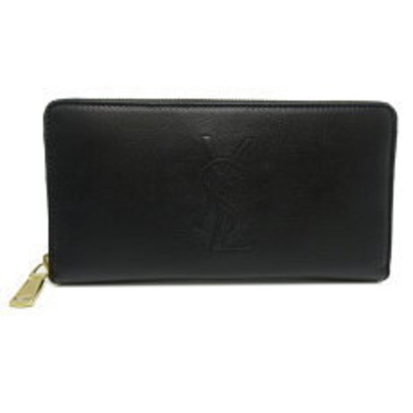 Saint Laurent YSL Leather Long Black Wallet Yves - Picture 1 of 9
